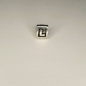 Authentic Pandora Charm, Letter L - Sterling Silver, Used